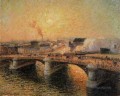 the pont boieldieu rouen sunset 1896 Camille Pissarro